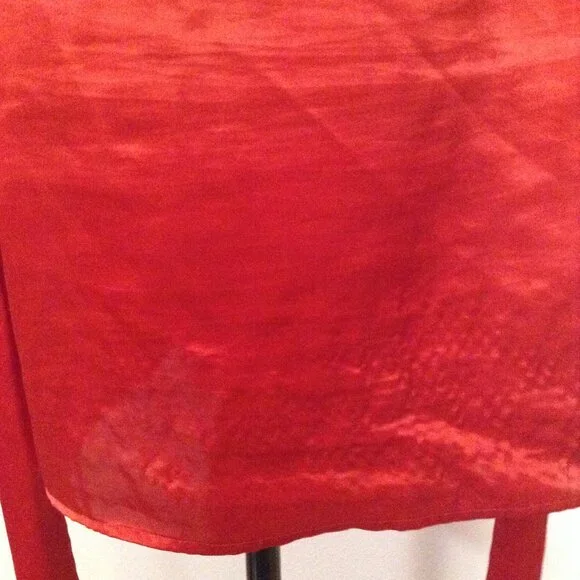 Vintage 1990s '90s Victoria's Secret Red Satin Robe with Belt - Picture 6 of 8
